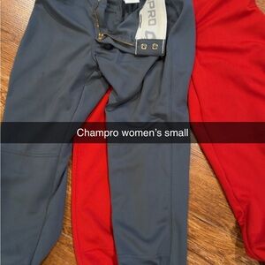 Women's Gray and Red Softball Pants